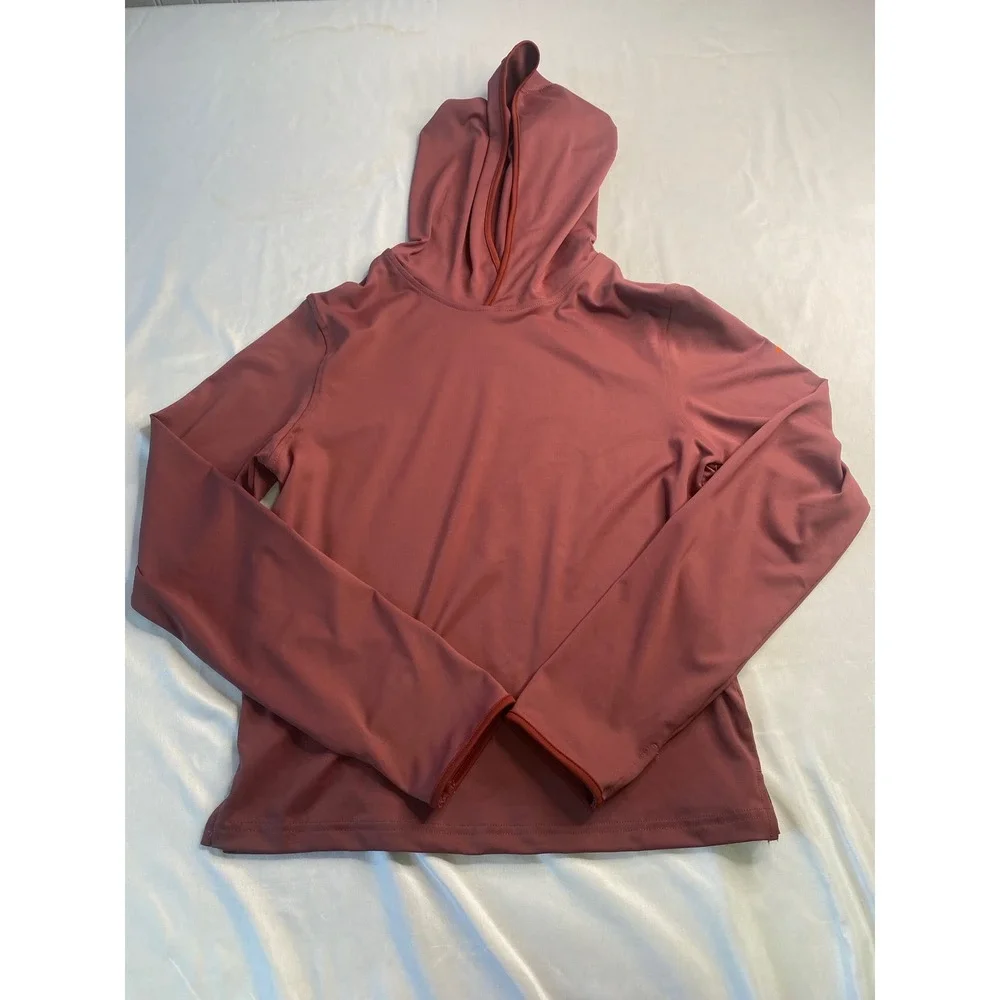 Ozark Trail Hooded Hiking Shirt Wild Ginger UPF 50 Quick Dry Long Sleeve L 10-12
